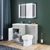 Bathroom Vanity Unit Sink Grey Cabinet Left Hand Basin Storage with WC Toilet