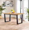 Cotswold Oak and Black Solid Wood Dining Table