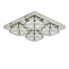 Crystal LED Ceiling Light Modern Square Chrome Lamp Fitting Pendant Chandelier