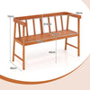Garden Loveseat Outside Bench w/Armrests-Natural