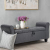 Linen Upholstered Ottoman Stool Bed End Chair Storage Box Side Window Bench Seat