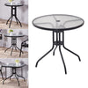 Outdoor Dining Table Garden Patio Tempered Glass Top Metal Legs Bistro Furniture