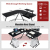 L-Shaped Computer Desk Home Office Corner Workstation w/ Movable Host Stand