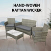 Rattan Garden Furniture Set 4 Piece Patio Table Chairs Sofa Outdoor Conservatory