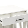 Dog Crate Furniture Wooden Crate Table Thickened Metal Tube Cage w/ Double Doors