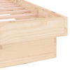 LED Bed Frame 150x200 cm King Size Solid Wood