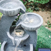 Solar Garden Water Feature Fountain with LED Light Outdoor Cascading Bowls ECO