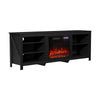 Modern Black TV Stand Media Unit Cabinet W/ Electric Fireplace 12Color LED Light