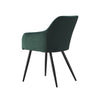 2X Green Dining Chairs Velvet Fabric Armchairs ＆ Metal Legs Kitchen Modern