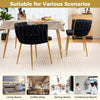 Modern Upholstered Dining Chair Set of 2 Elegant Woven Back-Black