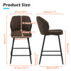 Set of 2 Bar Stools Faux Leather Back Upholstered Metal Legs Barstool Pub Chair