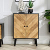 Sideboard 2 Doors Black Frame Storage Cupboard Cabinet Living Room Furniture