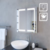 LED Illuminated Bathroom Mirror Cabinet with Sensor Lights Wall Mounted 600x700