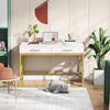 Computer Desk with Two Drawers, Modern Study Writing Desk with Storage, Makeup