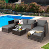 5-Piece Outdoor Patio Conversation Set Loveseat and 2 Ottoman