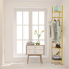 Freestanding Coat Rack Heavy Duty Corner Clothes Hat Clothes Gold Metal w/Shelve
