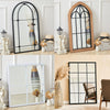 Vintage Shabby Chic Window Style Mirror Metal/Wood Frame Wall Hanging Mirrors UK