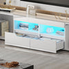 200cm All High Gloss White TV Stand Cabinet Unit Storage with RGB LED Cupboard