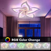 RGB LED Ceiling Fan Light Dimmable Chandelier Living Room Lamp W/ Remote Jagqcgq