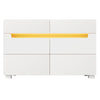 High Gloss Chest of Drawers 6 Drawer LED Sideboard Cabinet Bedroom Furniture