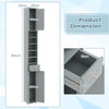 Bathroom Tall Cabinet Slim Freestanding Storage Organizer Cupboard With 2 Doors