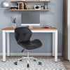 Computer Desk Chair Office Cushioned Chair Chrome Legs Swivel Fabric/PU/Velvet