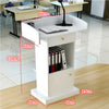 Podium Stand 48.8in Wooden Lectern w/Spacious Drawer for School,Weddings, Hotels