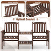COSTWAY Outdoor Fir Wood Loveseat with 2-Tier Side Table and 5 cm Umbrella Hole