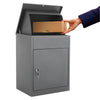 Lockable Metal Parcel Delivery Secure Dropbox Outdoor Storage Letter Post Box UK