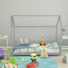 Grey Pine Wooden Bed Frame 3FT Single Platform Slatted Bedstead Bedroom Furnitur