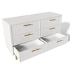 CHEST OF 6 DRAWERS WOODEN BEDROOM HOME FURNITURE CLOTHING STORAGE UNIT WHITE