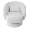 Rotating Teddy Velvet Tub Armchair Swivel Chairs Padded Accent Sofa with Bolster