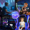 Blue Gaming Chair with RGB LED illuminat Ergonomic Computer Swivel Office Xcfnwz