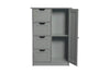 Bathroom Floor Cabinet Cupboard Hallway Storage Unit 4 Drawers 1 Door White/Grey