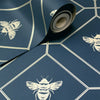 Metallic Honeycomb Bumblebee Navy & Gold 50401 Geometric World of Wallpaper