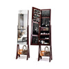 LED Freestanding Mirror Jewelry Cabinet Makeup Vanity Armoire Coffee