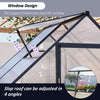 6X4FT Walk-In Greenhouse with Drainage Garden Outdoor Polycarbonate Green House