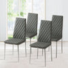 Set of 2/4/6 High Back Dining Chairs Grey Faux Leather Padded Seat Home Office