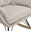 Upholstered Velvet High Back Rocking Armchair Relaxing Padded Chair Swing Lounge
