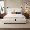 Upholstered Bed Ottoman Bed Frame Beige Fabric With Storage Double, No Mattress