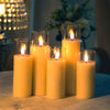3 OR 5PCS LED Flameless Candles Remote Flickering Pillar Timer Battery Operated