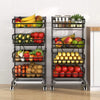 3/5/6 Tier Vegetable Fruit Trolley Cart Kitchen Rack Storage Basket Holder Shelf