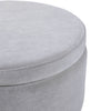 Round Upholstered Footstool w/ Storage Bench Chair Ottoman Pouffe Seat Stool Box