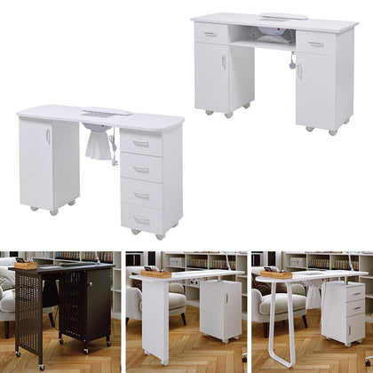 Manicure Table Nail Beauty Salon Station Technician Storage Desk+Dust Collector