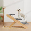 Pet Stair 3/4 Steps Cat Dog Ladder Wooden Frame Carpet Surface Folding
