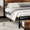 Single Metal Bed Frame with LED, Charging Station, Storage Headboard and Drawer