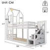 Kids Bunk Beds Double Pine Wooden Bunk Beds With Slide 3FT Single Size Bed Frame