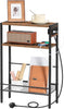 HOOBRO Slim Side Table with Charging Station Narrow End Table Bedside Table