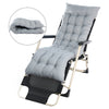 Garden Sun Lounger Seat Cushion Recliner Deck Chair Padded Mat Replacement Grey