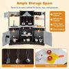 Pretend Play Kitchen for Kids Toddler Aged 3+ Wooden Toy Set w/ Range Hood Brown
